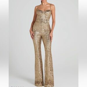 Nadine Merabi Lucinda Gold Jumpsuit